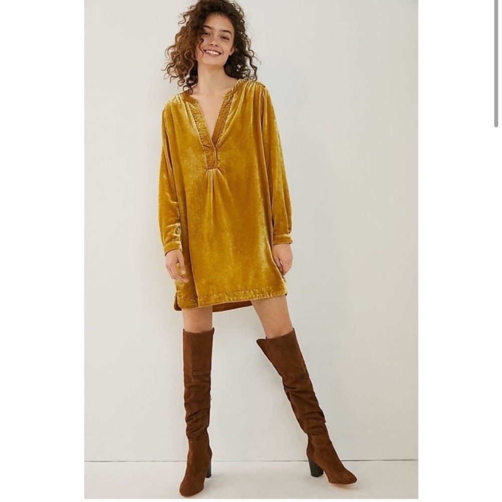 Anthropologie Melody velvet tunic dress